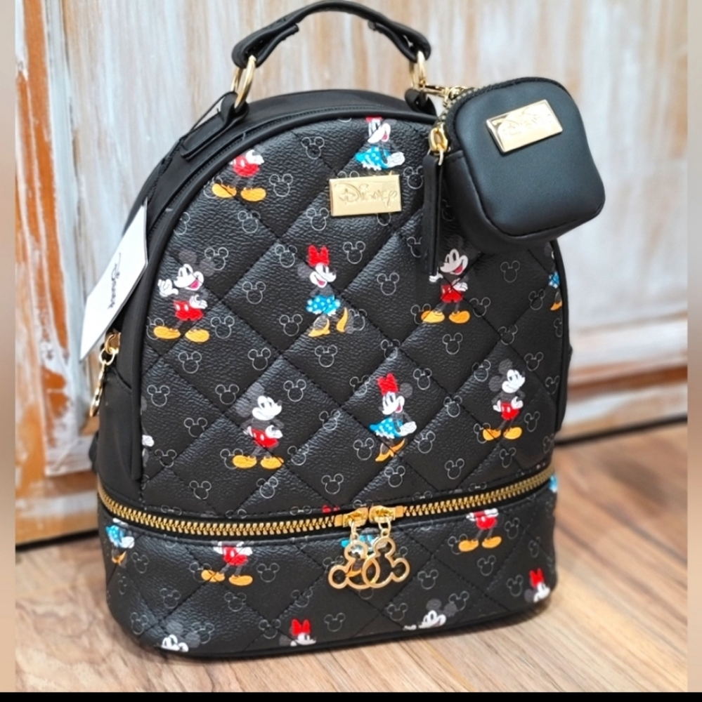 NWT Disney's Mickey and Minnie Mouse Monogramed Backpack